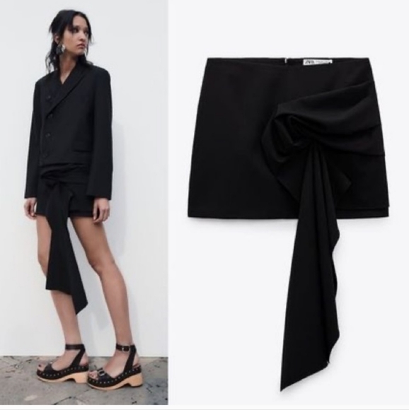 Zara Dresses & Skirts - ZARA ASYMMETRIC SKIRT - LIMITED EDITION BLACK SIZE M